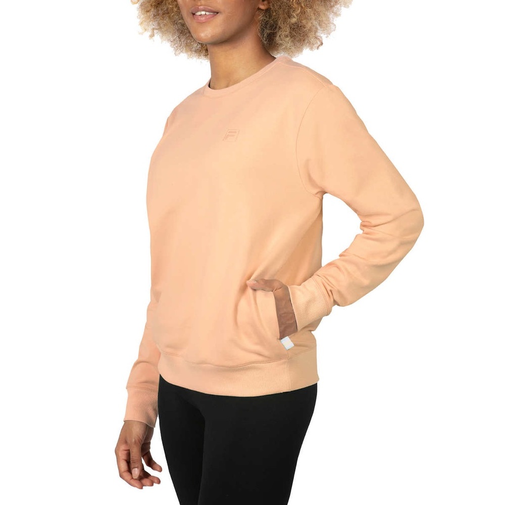 Fila orange cream crew neck sweatshirt wif pocket